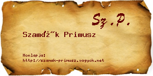 Szamák Primusz névjegykártya